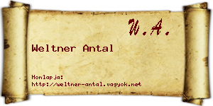 Weltner Antal névjegykártya